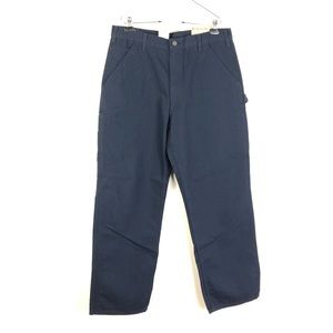 NWT Men's Carhartt Loose Original Fit Navy Blue Washed Duck Work Pants 36 x 32.